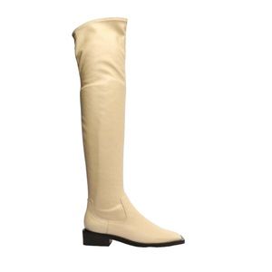 Schutz Guily Up Leather Eggshell Boot Women’s Size 8.5